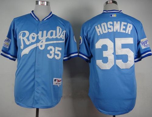 Royals #35 Eric Hosmer Light Blue 1985 Turn Back The Clock Stitched MLB Jersey - Click Image to Close
